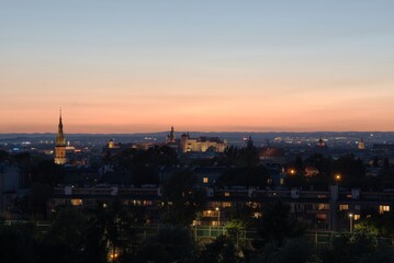 Kraków o zachodzie słońca
