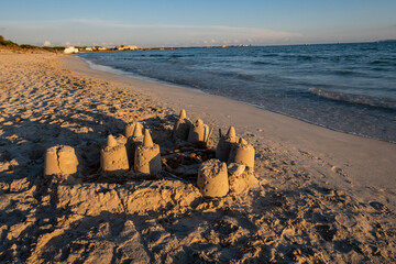 Sandcastle, Ses Covetes beach, Campos, Mallorca, Spain