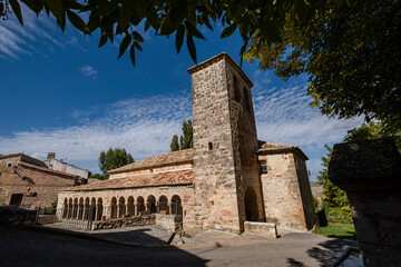 Fototapeta na wymiar Church of the Savior, 13th century rural Romanesque, Carabias, Guadalajara, Spain