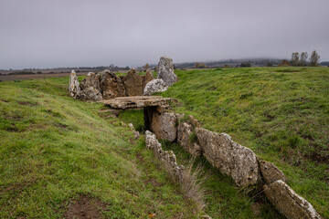 Dolmen of the Cotorrita, Neolithic burial chamber, municipality of Los Altos, Las Merindades,...