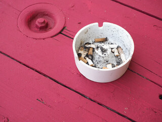 ash filled ashtray