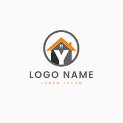 Simple Modern House Logo Letter Y