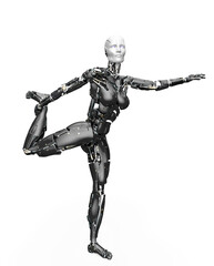 amazing robot is stretching