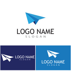 Paper plane logo vector illustration template