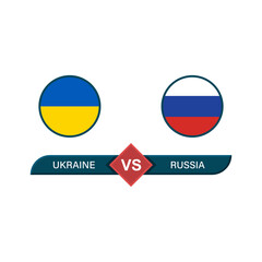Conflict Between Russia and Ukraine. Ukraine VS Russia War Concept. Ukraine and Russia Military Conflict Symbol. International Crisis. Isolated Vector Illustration