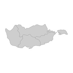 Outline political map of the Cyprus. High detailed vector illustration.
