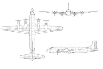 Vistas de avión de línea DC-6