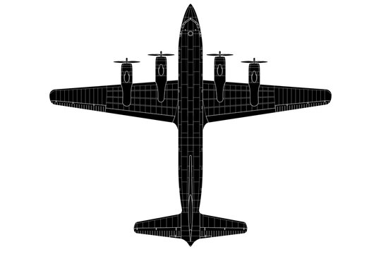 Vista de planta de avi&oacute;n de l&iacute;nea DC-6