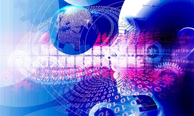 Binary matrix code on the screen. numbers of the computer matrix. The concept of coding, circuit....