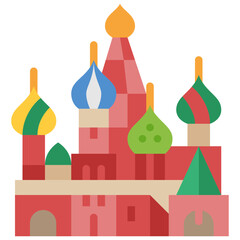 cathedral of saint basil flat icon