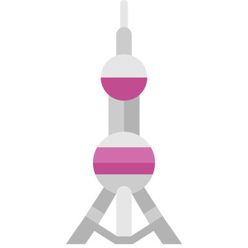oriental pearl tower flat icon