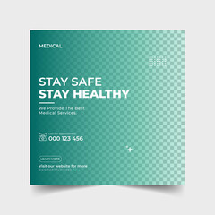 Medical social media post and web banner template