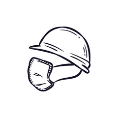 Happy Labour Day concept. 1st May International labor day concept with medical mask pandemic hand drawn icon