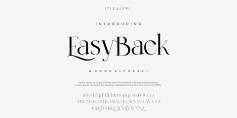 Abstract Fashion font alphabet. Typography typeface uppercase lowercase and number. vector illustrations.