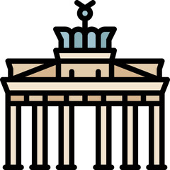 brandenburg gate filled outline icon © supanut