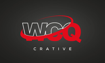 WCQ creative letters logo with 360 symbol vector art template design