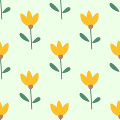 Fototapeta na wymiar Flowers cute seamless pattern. Vector illustration for fabric design, gift paper, baby clothes, textiles, cards.
