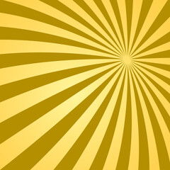 Sun rays retro vintage style on yellow background. Vector