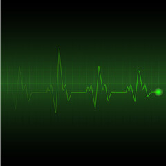 Heart beat line. Sound wave line. Vector