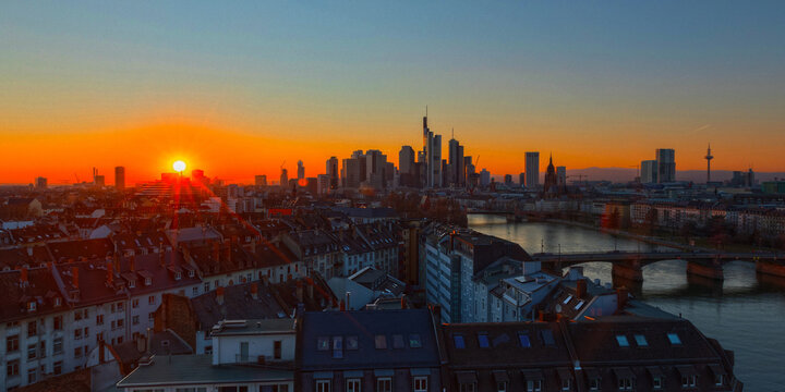 Sunset in Frankfurt am Main