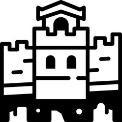great wall of china solid line icon