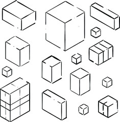 Vector boxes. Can be used for various purposes