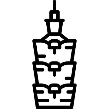 recommend clip art: taipei 101 line icon