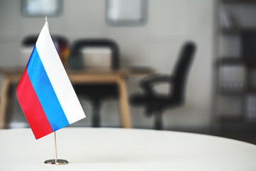 Flag of Russia on light table