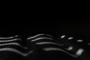 background of abstract silver and black glitter lights. defocused