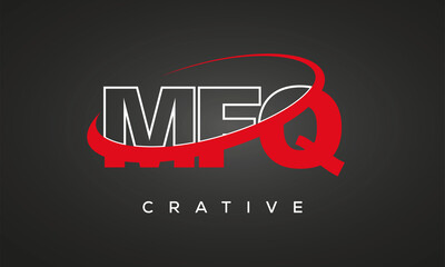 MFQ creative letters logo with 360 symbol vector art template design