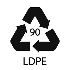 Composites recycling symbol LDPE 90. Vector illustration