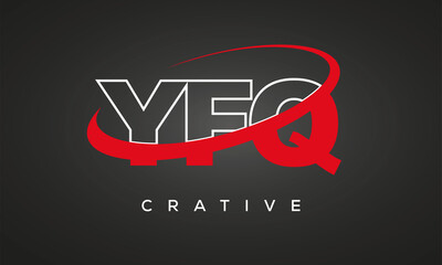 YFQ creative letters logo with 360 symbol vector art template design