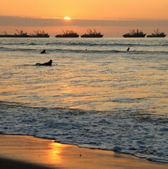 sunset on the beach