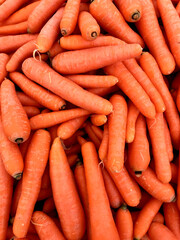 Organic carrots on a farmers market stall in the Aegean coastal town Yalikavak, in Bodrum, Turkey.