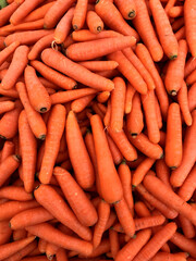 Organic carrots on a farmers market stall in the Aegean coastal town Yalikavak, in Bodrum, Turkey.