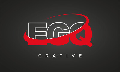 EGQ creative letters logo with 360 symbol vector art template design