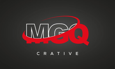 Fototapeta na wymiar MGQ creative letters logo with 360 symbol vector art template design