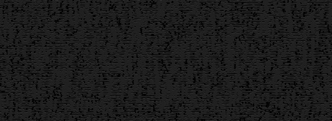 Fototapeta premium Geometric 3d pattern of abstract lines and stripes, embossed black background, grunge texture, modern art deco style. Actual theme for the design of a banner, cover, wallpaper, website, flyer, book.