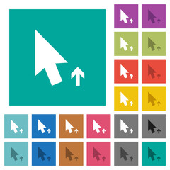 Arrow cursor up solid square flat multi colored icons