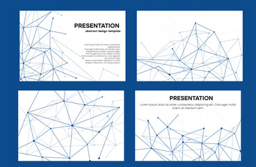 Abstract white and blue design for ppt template. Technology slide in vector for network data presentation