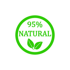 95% Natural Vector Badge Design Icon	