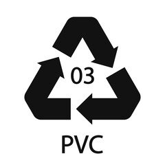 High-density Polyethylene 03 PVC Icon Symbol