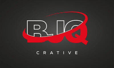 BJQ creative letters logo with 360 symbol vector art template design