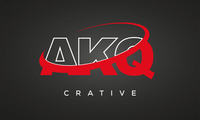 AKQ creative letters logo with 360 symbol vector art template design