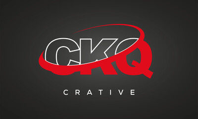 CKQ creative letters logo with 360 symbol vector art template design