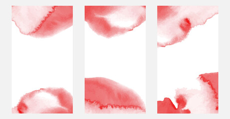 set texture background watercolor red color
