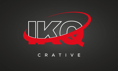 IKQ creative letters logo with 360 symbol vector art template design
