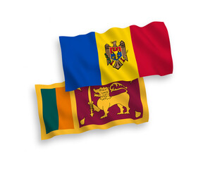 Flags of Sri Lanka and Moldova on a white background