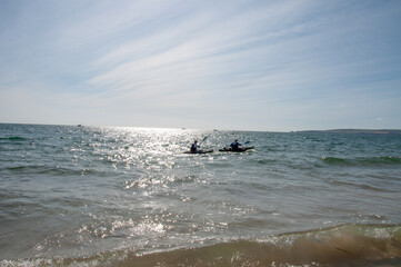 Chesil beach in the stormy weather.