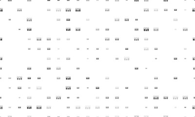 Seamless background pattern of evenly spaced black water game symbols of different sizes and opacity. Vector illustration on white background